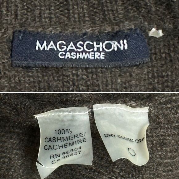 MAGASCHONI 100% Cashmere Tunic Length Sweater Button Up Turtleneck Cowl S M - Picture 16 of 16